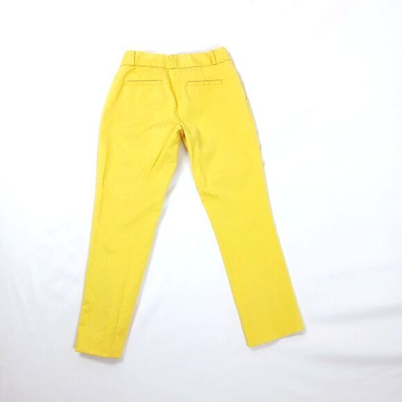 Banana Republic Yellow Cropped Embossed Pants 00P Mid-Rise Tailored Fit - Picture 4 of 6
